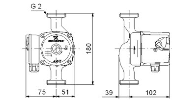 Насос циркуляционный "GRUNDFOS" UPS 32/40 (соедин. в комплекте)
