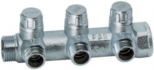 Коллектор запор. 3 отвода 1"*М24х19 FAR