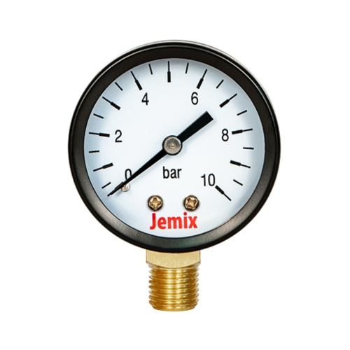 Манометр  "JEMIX" (бок. подкл.), 0-10 бар, д 50мм